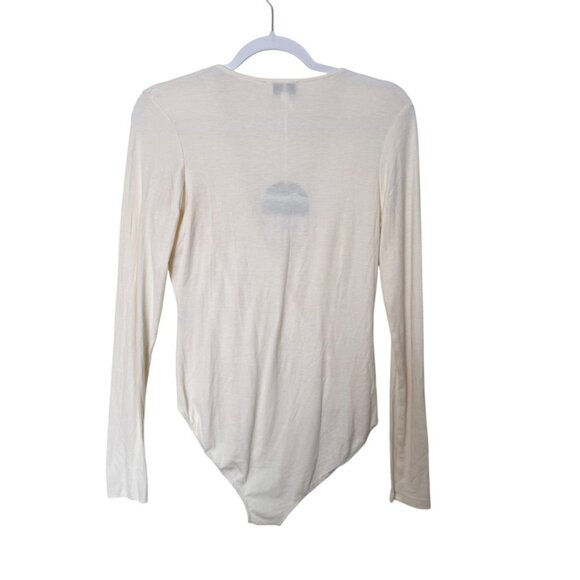 Adriano Goldschmied Lola Bodysuit Women M Ivory Dust V Neck Boho Classic NWT - Picture 2 of 6